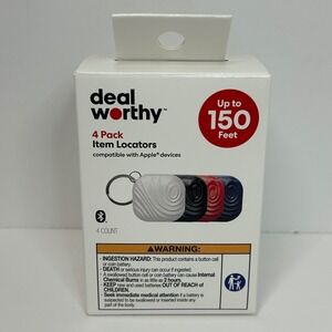 Deal Worthy 4 Pack Item Locators Compatible with Apple Find My Bluetooth Tracker